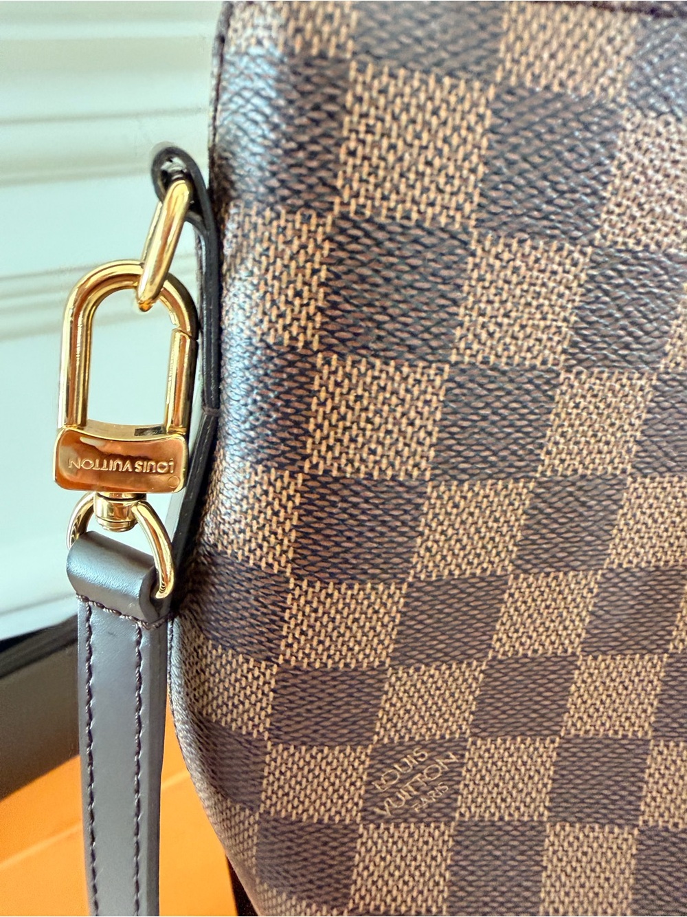 Louis Vuitton Damier Ebene Checker Satchel in Brown - Picture 7 of 9
